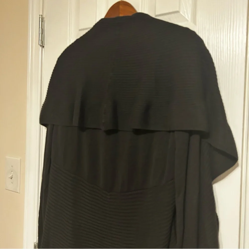 WHBM‎ Black Ruffle Open Front Cardigan Medium